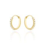 Kolczyki złote z cyrkoniami na kreolu małe