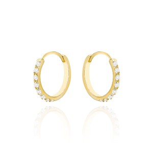 Kolczyki złote z cyrkoniami na kreolu małe