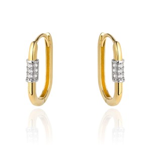 Kolczyki złote kółka z cyrkoniami na środku