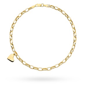 Bransoletka złota splecione ogniwa z wiszącym serduszkiem