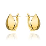 Kolczyki złote szerokie łezki na angielskim zapięciu