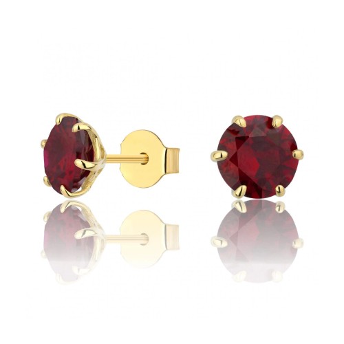 Kolczyki złote z czerwonym kamieniem sztyfty pr. 333 1.709cz