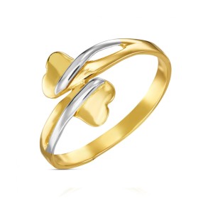 Złoty pierścionek dwa serca pr. 333 2.792