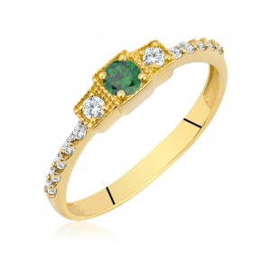 Pierścionek z zielonym kamieniem pr. 333 1.1180z