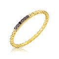 Pierścionek złoty z czarnymi cyrkoniami kółeczka pr. 333 G.0016c