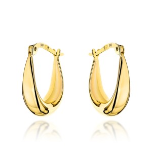 Kolczyki złote gładkie klasyczne łezki na angielskim zapięciu