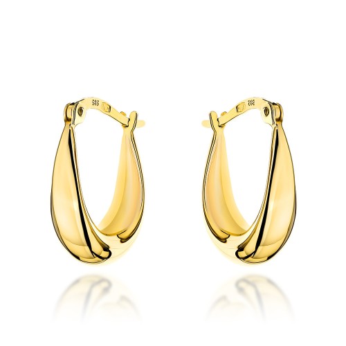 Kolczyki złote gładkie klasyczne łezki na angielskim zapięciu