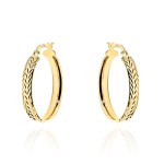 Kolczyki złote koła z ozdobnym diamentowaniem