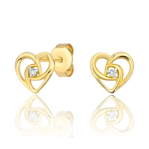 Kolczyki serce z cyrkonią sztyfty pr. 333 G.0129