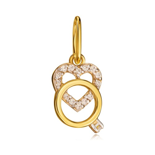 Modna złota zawieszka serduszko i pierścionek pr.333 G.0012