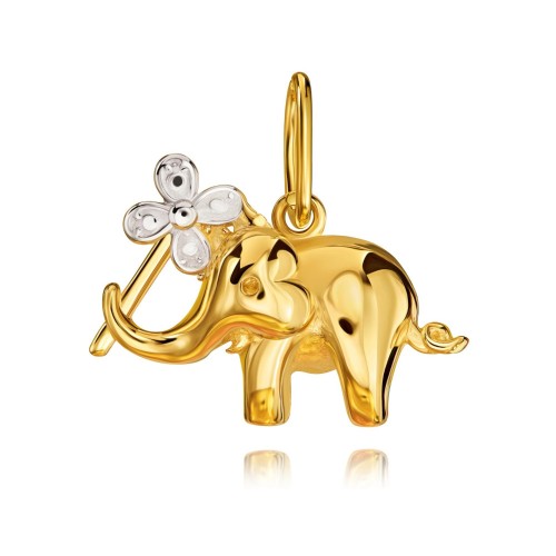 Modna złota zawieszka Słoń na szczęście pr. 333 G.0043