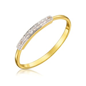 Delikatny pierścionek obrączka z kamieniami pr. 333