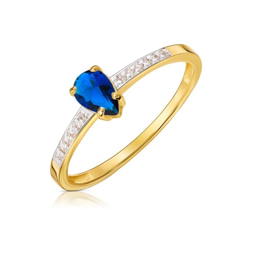 Delikatny pierścionek szafirowa cyrkonia pr.333 G.0087n