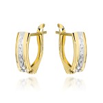 Kolczyki złote z diamentowaniem na środku na angielskim zapięciu