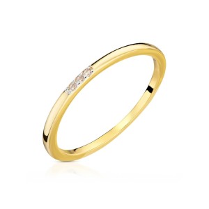 Delikatny złoty pierścionek białe kamienie pr. 333 3.1651