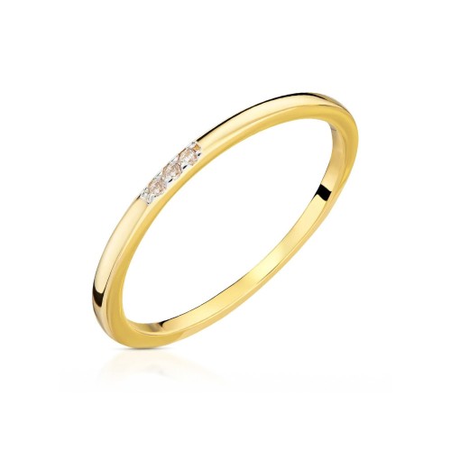 Delikatny złoty pierścionek białe kamienie pr. 333 3.1651