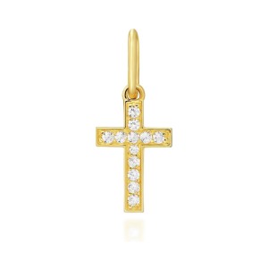 Złoty krzyżyk kamienie cyrkonie pr. 333  3.3020