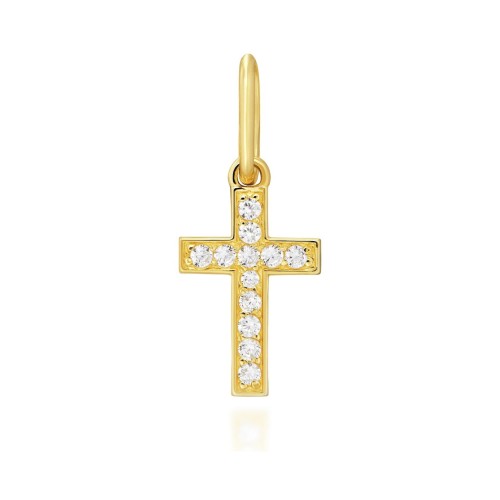 Złoty krzyżyk kamienie cyrkonie pr. 333 3.3020