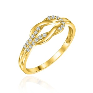 Złoty pierścionek z cyrkoniami nowoczesny pr. 333 1.1324