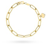 Bransoletka złota długie ogniwa i złote serce