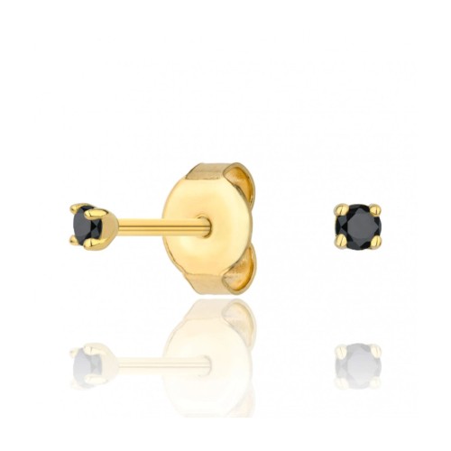 Delikatne kolczyki złote z czarną cyrkonią pr. 333 3.2347c