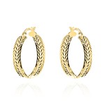 Kolczyki złote koła zdobione diamentowaniem