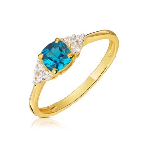 Złoty pierścionek turkusowy kamień pr. 333