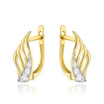 Kolczyki złote skrzydła zdobione cyrkoniami