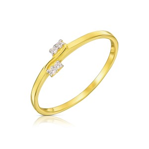 Złoty pierścionek minimalistyczny cyrkonie pr. 333