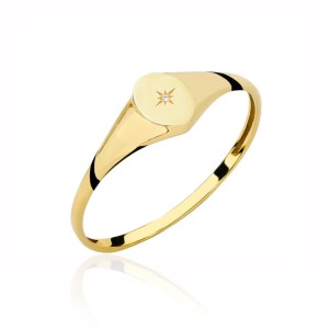Pierścionek złoty gwiazda północy