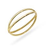 Bransoletka złota sztywna z kolekcji "BONO ROSSO" – gładka owalna