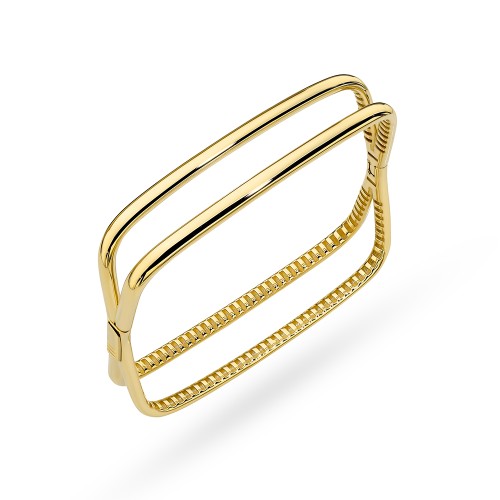 Bransoletka złota sztywna z kolekcji "BONO ROSSO" – prostokątna