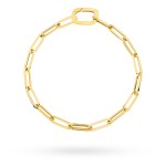 Bransoletka złota długie ogniwa i owalne zapięcie