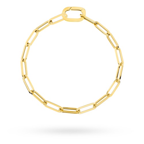 Bransoletka złota długie ogniwa i owalne zapięcie