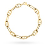 Bransoletka złota z długimi ogniwami i owalnymi elementami
