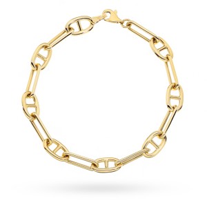 Bransoletka złota z długimi ogniwami i owalnymi elementami