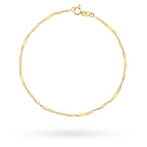 Bransoletka złota - splot singapure z blaszką