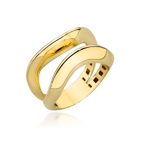 Pierścionek złoty z kolekcji "BONO ROSSO" - gładkie fale
