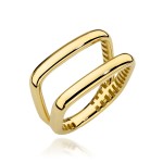 Pierścionek złoty z kolekcji "BONO ROSSO" – prostokątny