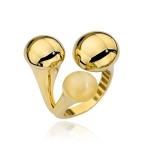 Pierścionek złoty z kolekcji "BONO ROSSO" - zdobiony kulkami