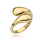 Pierścionek złoty z kolekcji "BONO ROSSO" – gładkie łezki