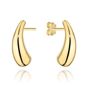 Kolczyki złote wydłużone krople na sztyfcie