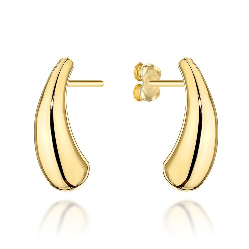 Kolczyki złote wydłużone krople na sztyfcie