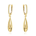 Kolczyki złote wiszące łezki z ażurem
