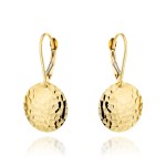 Kolczyki złote wiszące diamentowane koła