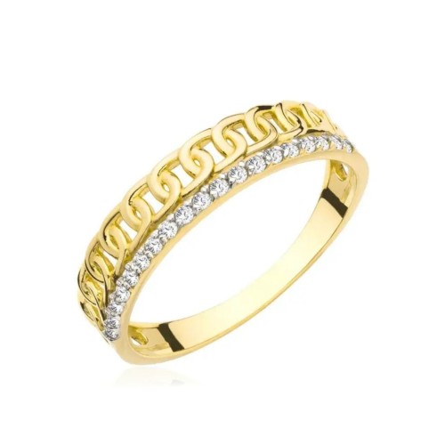 Pierścionek łańcuszek z cyrkoniami pr. 333 G.0099