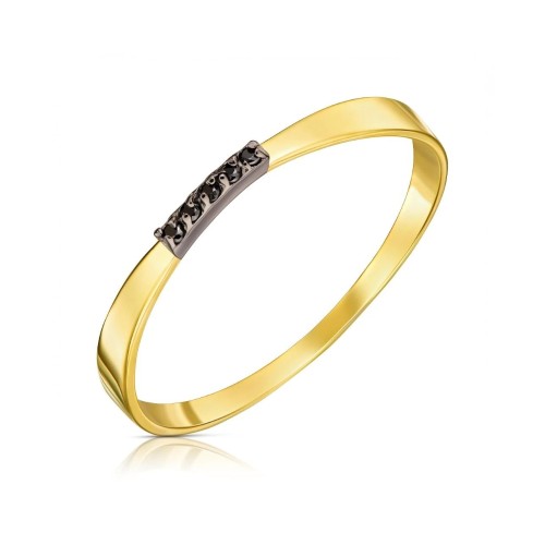 Pierścionek obrączka z czarnymi cyrkoniami pr. 333 G.0029c