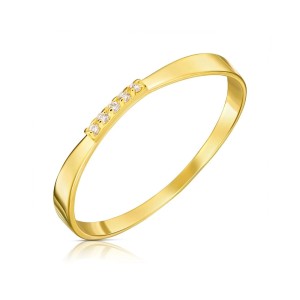 Pierścionek obrączka z cyrkoniami złoto pr. 333