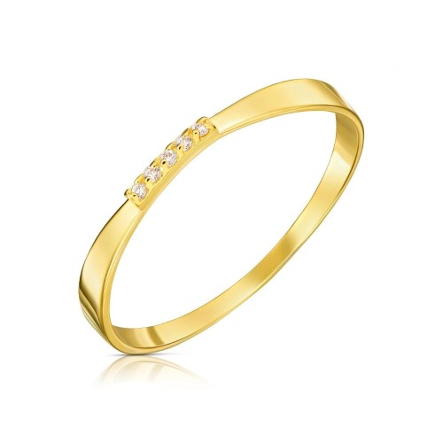 Pierścionek obrączka z cyrkoniami złoto pr. 333 G.0029