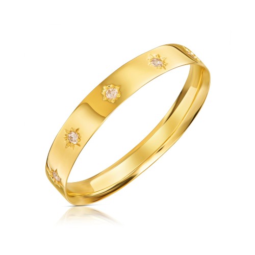 Pierścionek obrączka z kamieniami pr. 333 G.0065